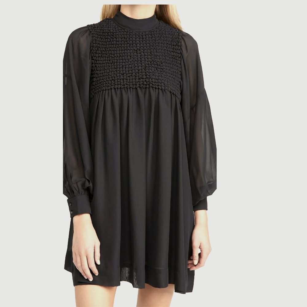 Ganni Black Mini Dress